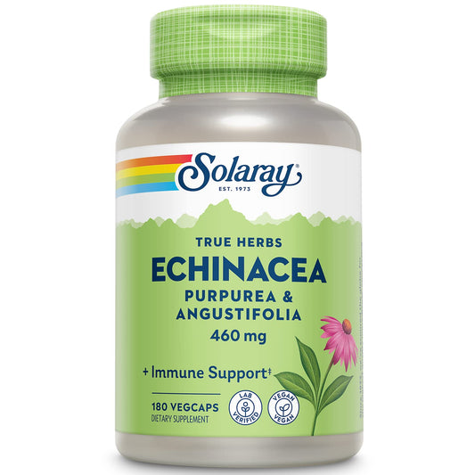 Solaray Echinacea Purpurea & Angustifolia Root 460 mg bottle – front view
