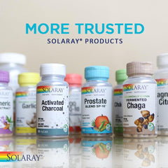 Post-consumer recycled bottle packaging for Solaray product