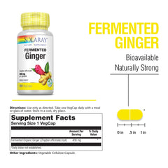 Close-up of 400 mg ginger root capsules