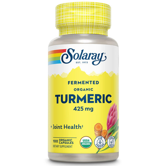 SOLARAY Fermented Turmeric Root 500mg 100 VegCaps bottle front view