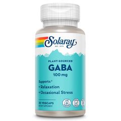 SOLARAY Plant-Sourced GABA 100 mg bottle front label