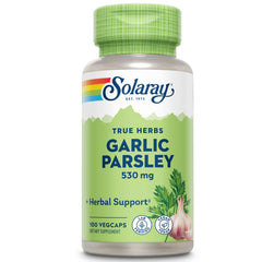 Front view of SOLARAY Garlic Bulb & Parsley Leaf 530mg bottle