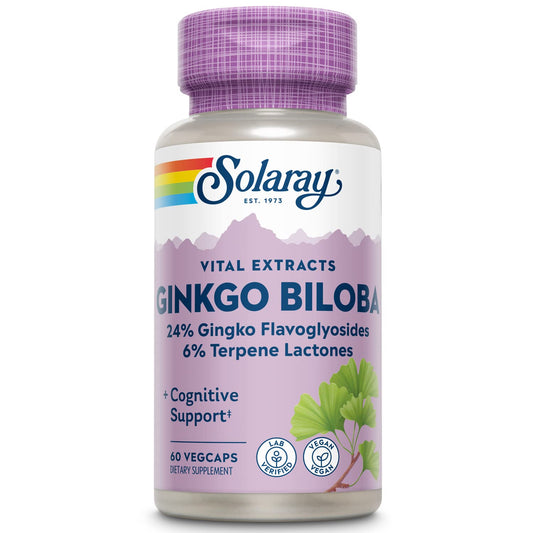 Solaray Ginkgo Biloba Extract 60 mg bottle - main product image