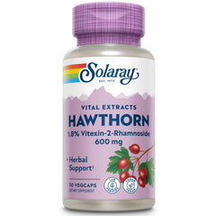 SOLARAY Hawthorn Extract 600mg bottle - 30-count, front view