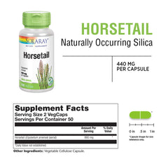 Close-up of SOLARAY Horsetail 880 mg capsules