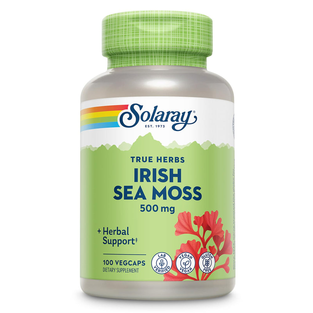 Solaray Irish Sea Moss 500 mg VegCaps bottle and label