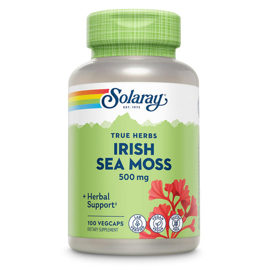 Solaray Irish Sea Moss 500 mg VegCaps bottle and label