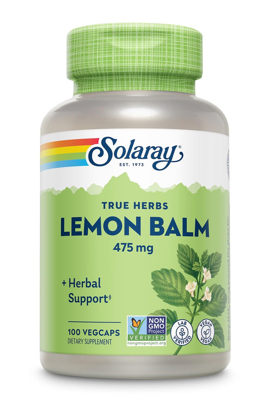 SOLARAY Lemon Balm Aerial 475 mg bottle with label