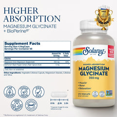SOLARAY Magnesium Glycinate Capsules label