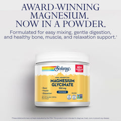 Nutrition facts showing 350 mg magnesium per scoop