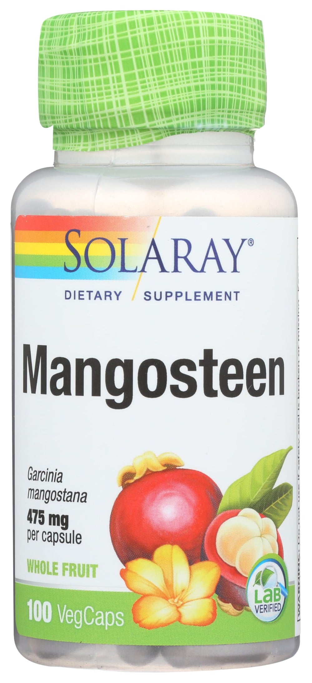 SOLARAY Mangosteen 475mg bottle label