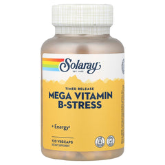 Solaray Mega B Stress Two-Stage Timed Release supplement bottle label