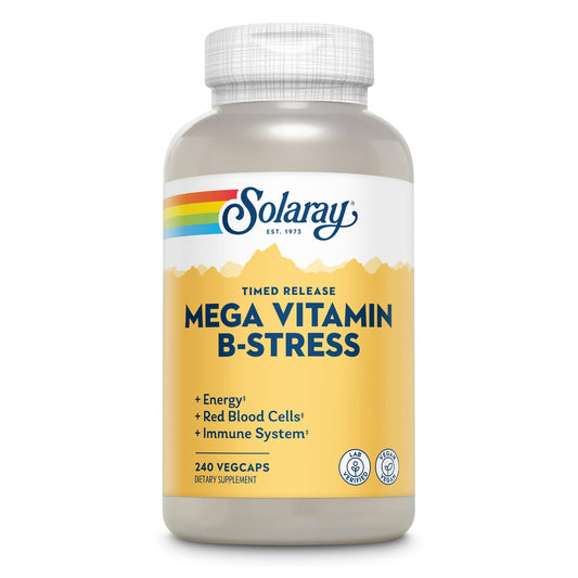 SOLARAY Mega Vitamin B-Stress bottle front view