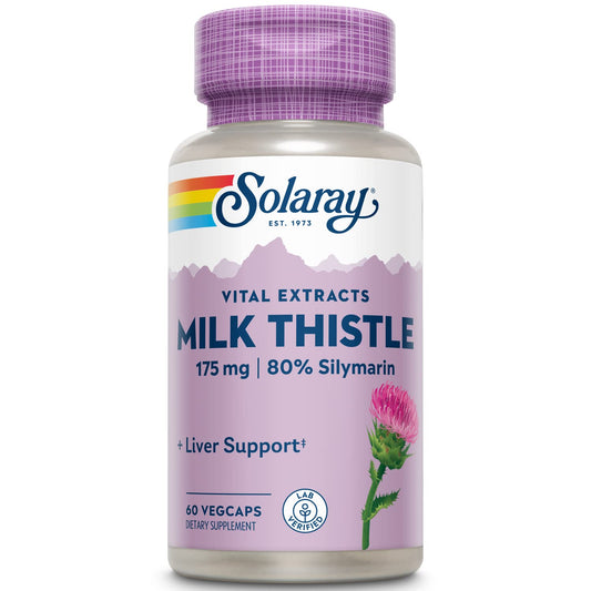 SOLARAY Milk Thistle Seed Extract 175mg bottle label