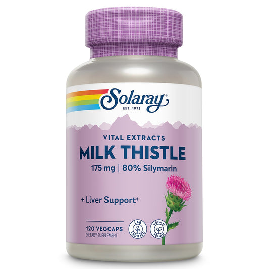 SOLARAY Milk Thistle Seed Extract bottle label