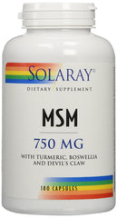 Solaray MSM capsules packaging bottle 180 count