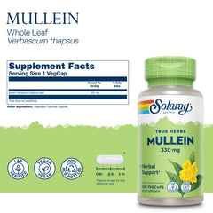Vegan mullein leaf capsules by SOLARAY