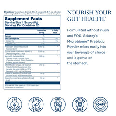 SOLARAY Mycrobiome Prebiotic Powder ingredients label