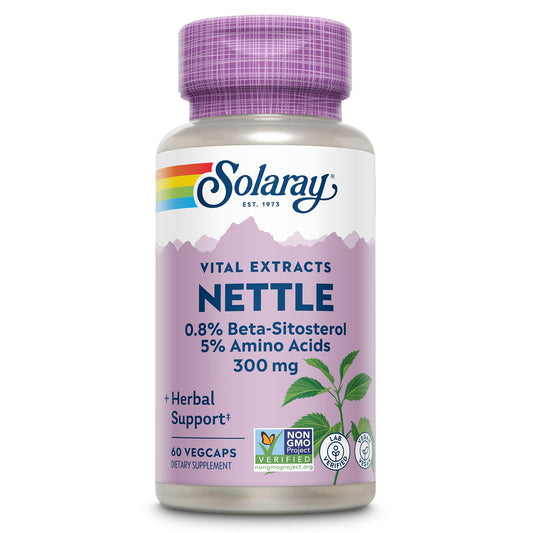 Solaray Nettle Root Extract 300 mg bottle with 60 vegan capsules