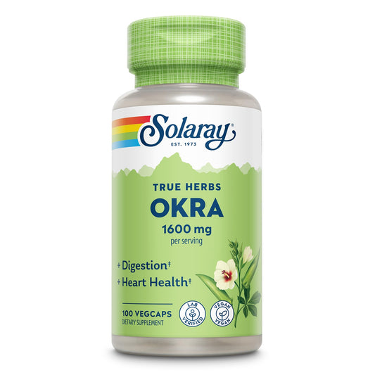 SOLARAY Okra Fruit 1600 mg bottle label
