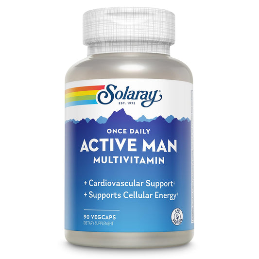Solaray Once Daily Active Man Multivitamin bottle with 90 servings