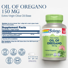 Close-up of oregano oil softgels capsules