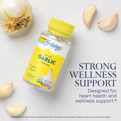 Solaray Garlic Pills label showing 560 mg and USDA Organic