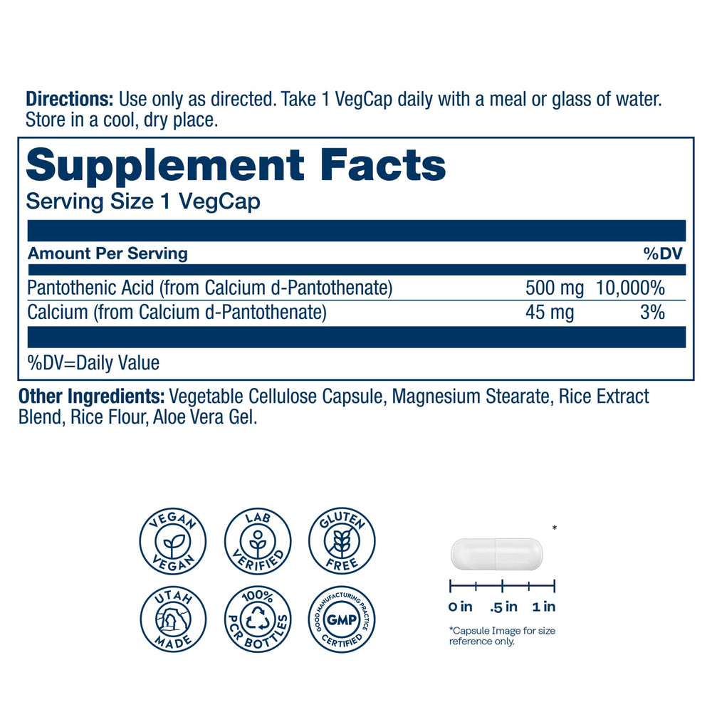 Close-up of Pantothenic Acid VegCaps