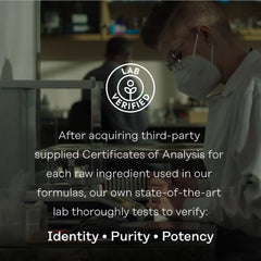Vegan and lab-verified symbol on packaging