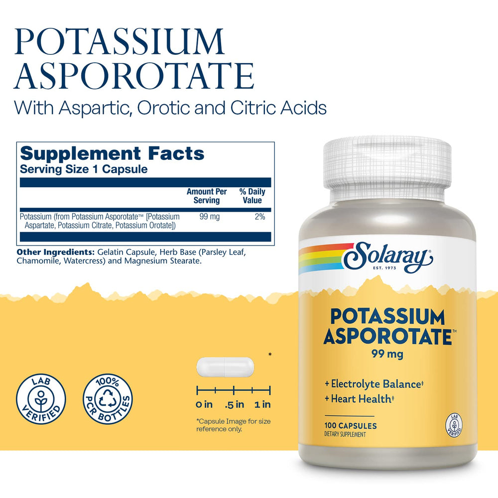 Capsules of the Solaray potassium supplement
