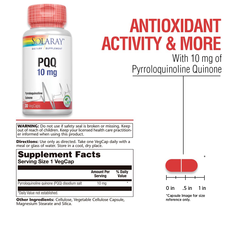 GMP certified facility logo for SOLARAY PQQ 10 mg