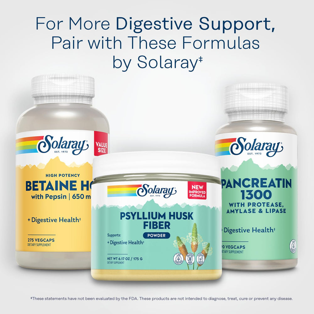Packaging and 6.17 oz container of SOLARAY Psyllium Husk Powder