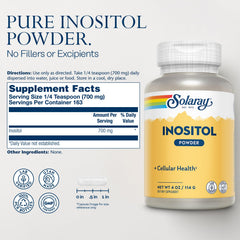Scoop measuring 1/4 teaspoon of inositol powder