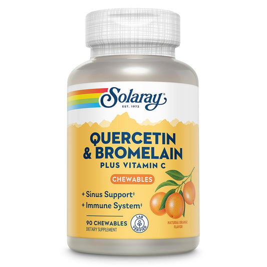 SOLARAY Quercetin with Bromelain and Vitamin C chewables bottle - 90 counts