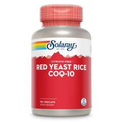 Solaray Red Yeast Rice CoQ-10 Niacin VegCaps bottle and label
