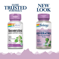 Close-up of Solaray Resveratrol Veg Cap bottle with capsules