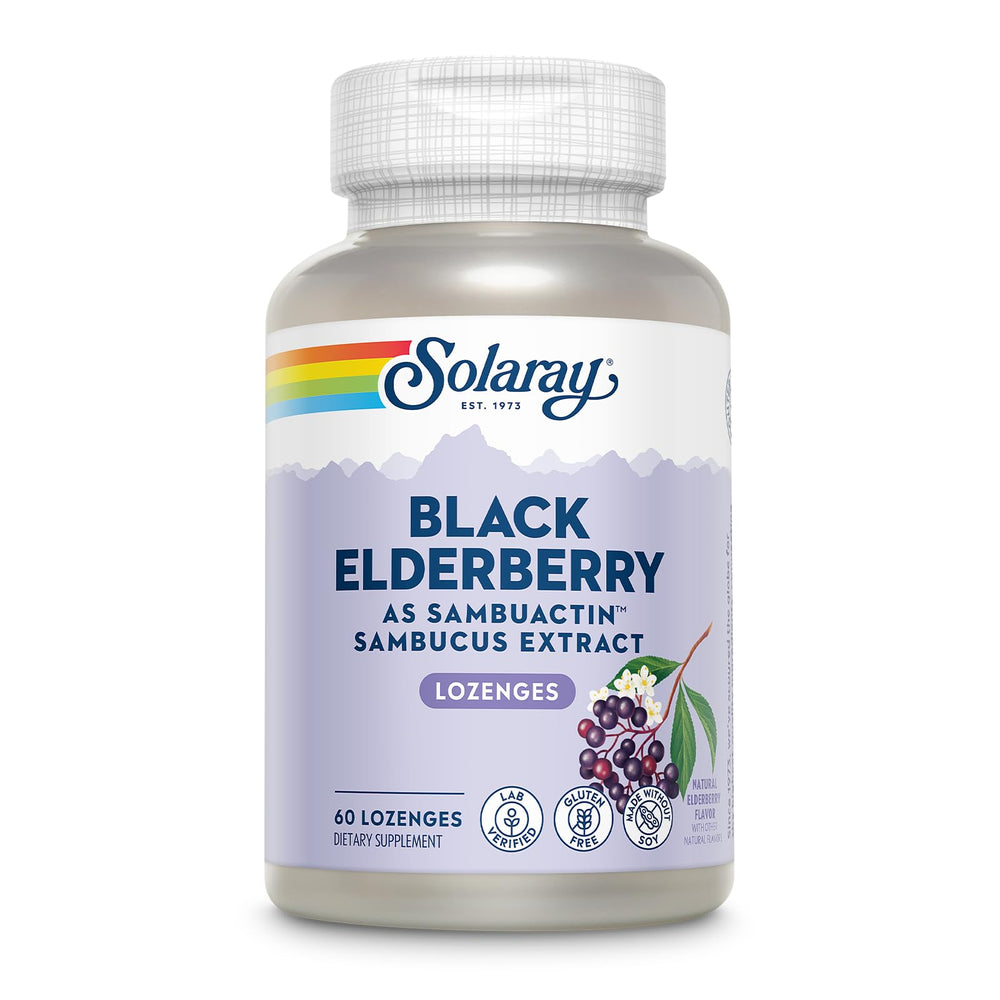 Solaray SambuActin Elderberry Extract 60 Lozenges bottle
