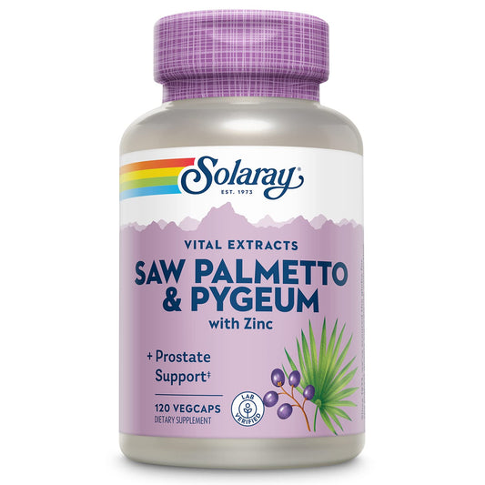 Solaray Saw Palmetto & Pygeum prostate health bottle label