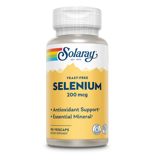 Solaray Selenium 200mcg Yeast-Free bottle label