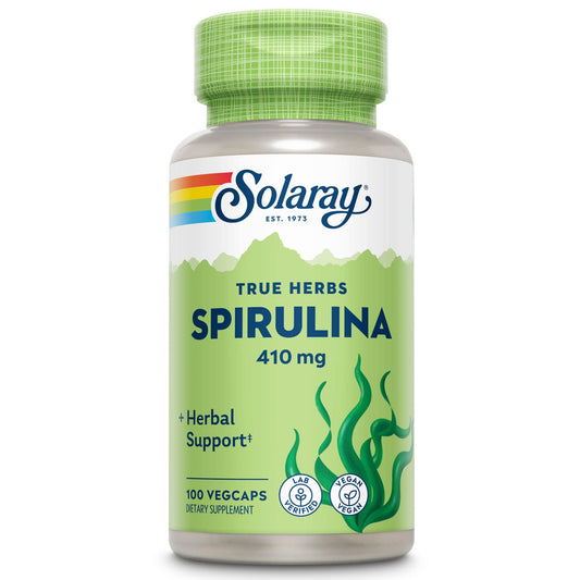 SOLARAY Spirulina 410mg bottle label