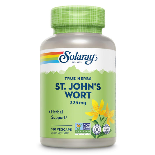SOLARAY St Johns Wort 325 mg bottle with 180 vegan capsules