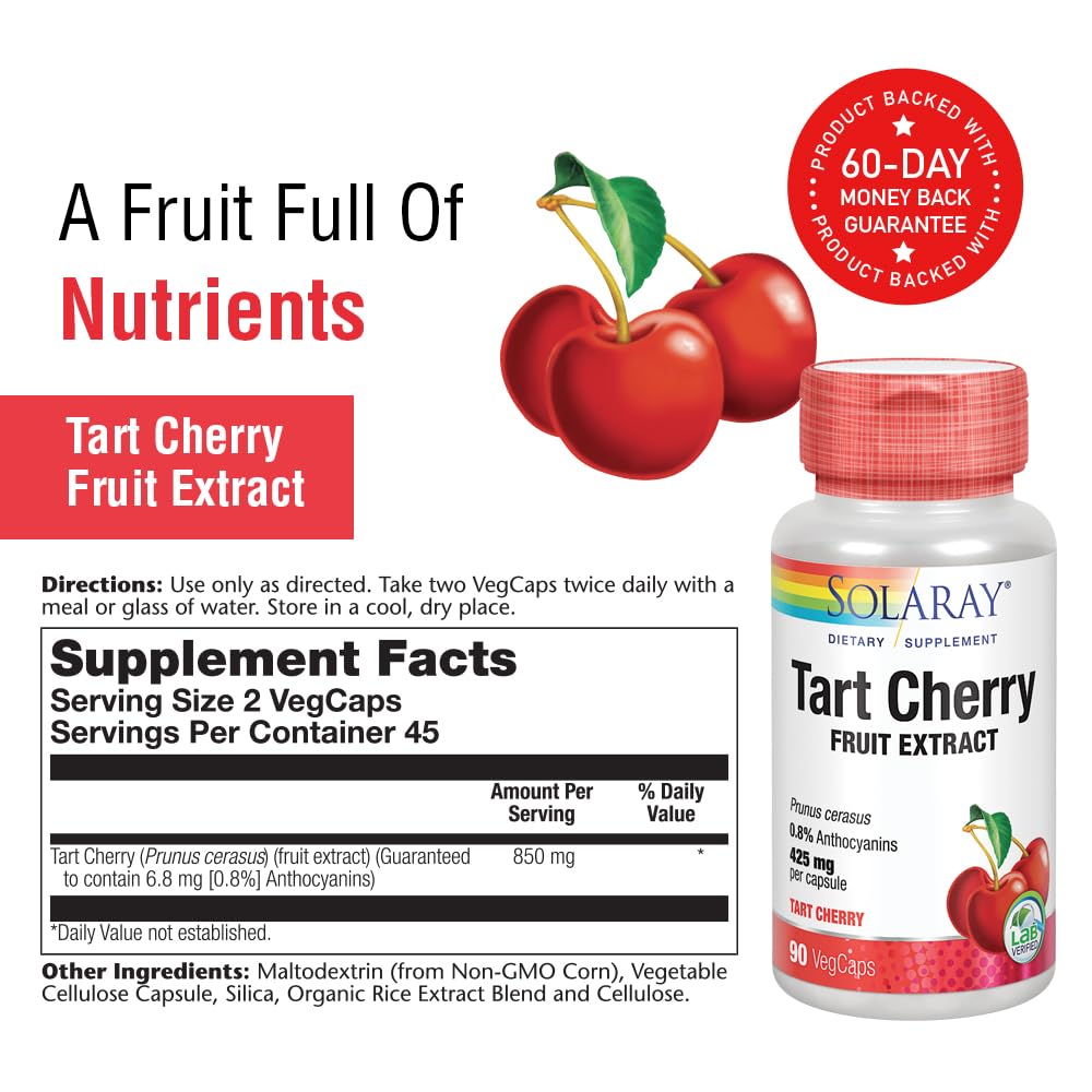 Vegan tart cherry supplement bottle
