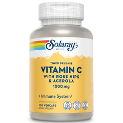 SOLARAY Vitamin C 1000mg Time Release bottle with vegan capsules