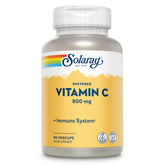 Solaray Buffered Vitamin C 800mg with Rose Hips & Acerola bottle label