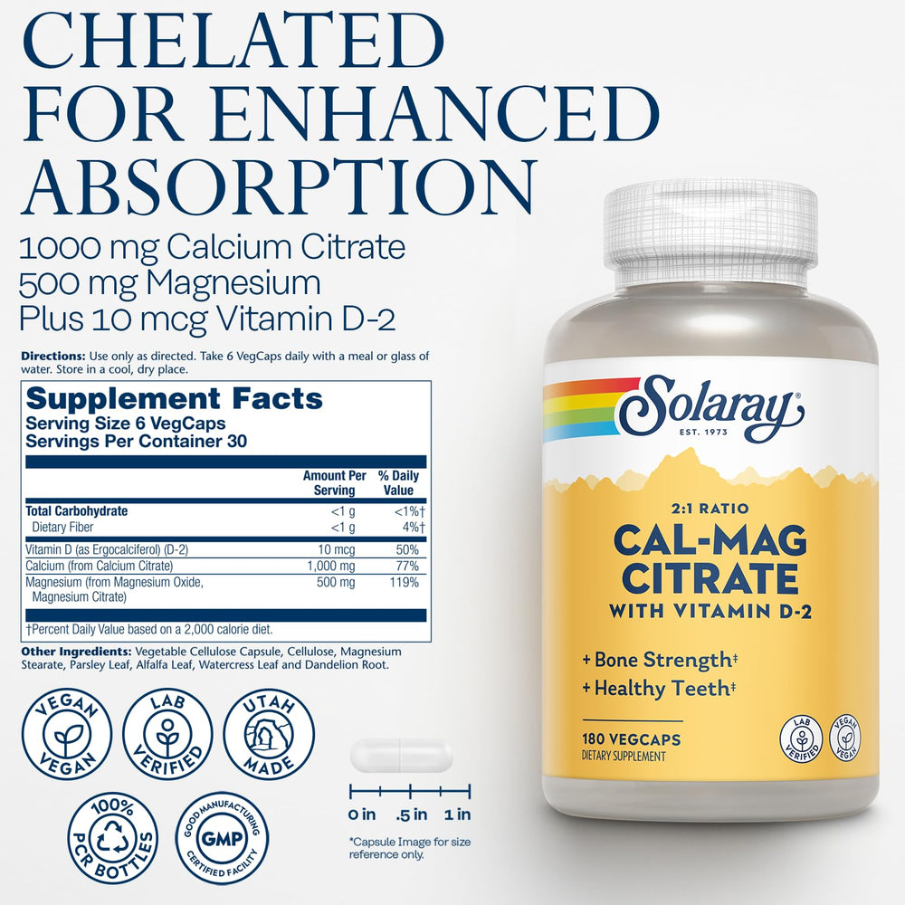 Vitamin D2 10 mcg included to aid mineral absorption