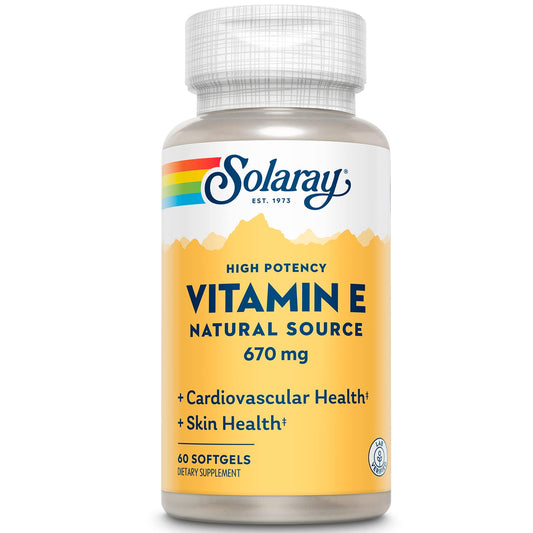 SOLARAY Vitamin E 1000 IU softgel bottle with label