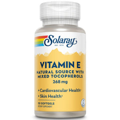 SOLARAY Vitamin E 268mg (400 IU) softgel bottle label