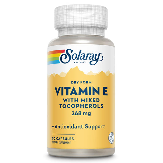 SOLARAY Vitamin E 400 IU dry form bottle and label