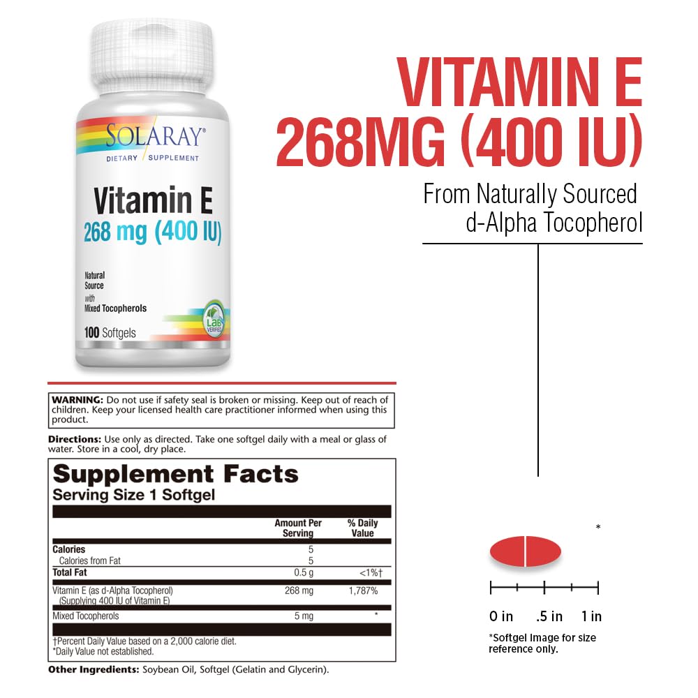 Ingredients: natural d-Alpha Tocopherol with mixed tocopherols