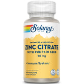 Solaray Zinc Citrate 50 mg bottle front label